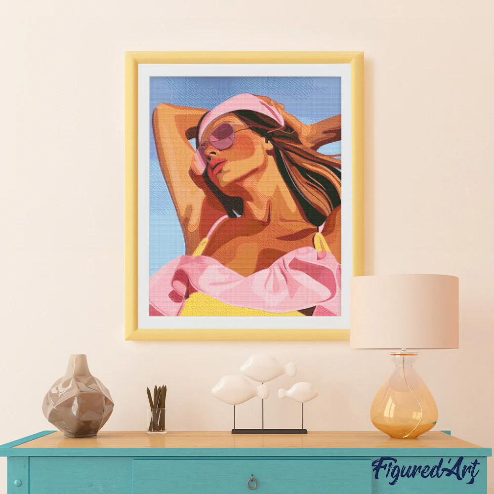 Diamond Painting - Sun-Kissed Girl 40x50cm canvas already framed - Image 2