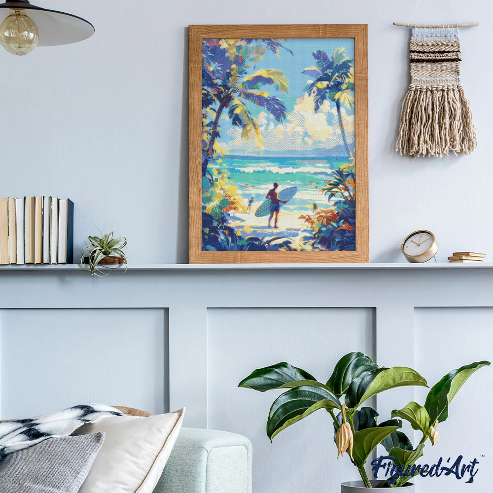 Diamond Painting - Sunny Beach Day 40x50cm canvas already framed - Image 2