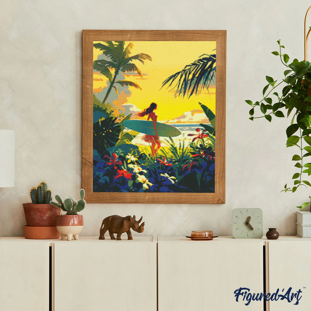 Diamond Painting - Surfer at Sunset - Image 2