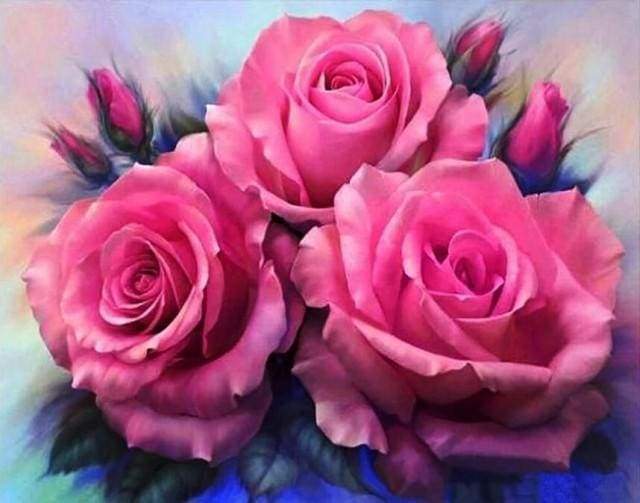 Diamond Painting - Three Roses blooming