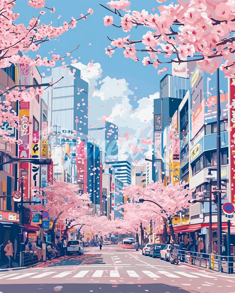 Diamond Painting - Tokyo Cherry Blossoms