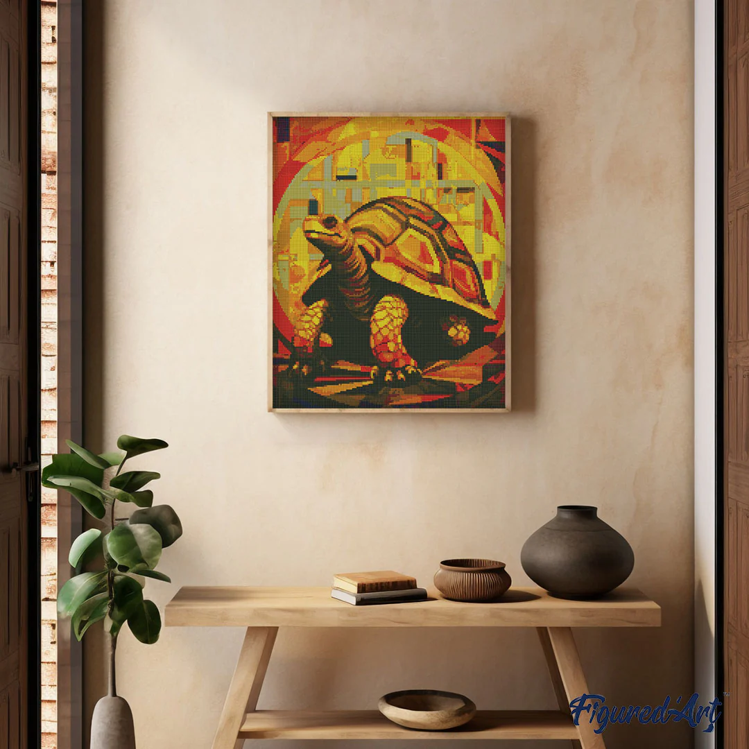 Diamond Painting - Tortoise Art Deco 40x50cm canvas already framed - Image 2