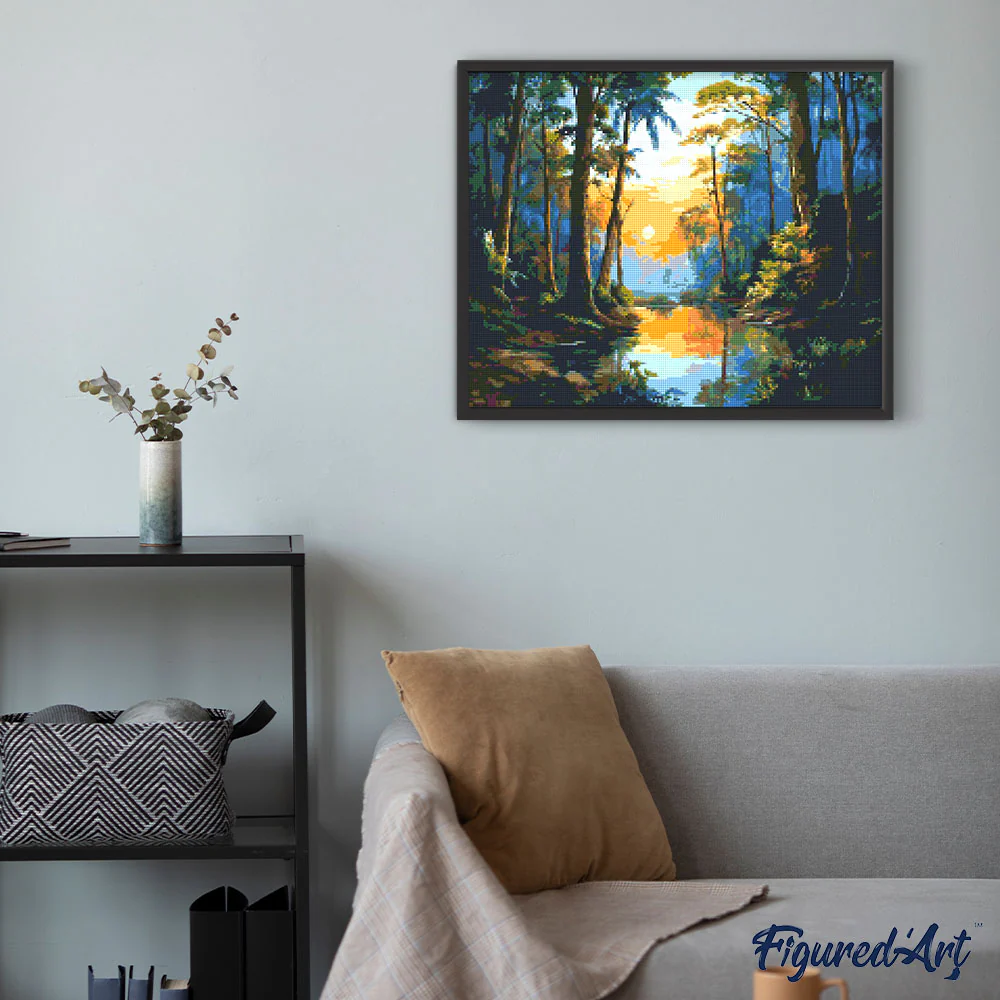 Diamond Painting - Tropical Forest Lake - Image 2