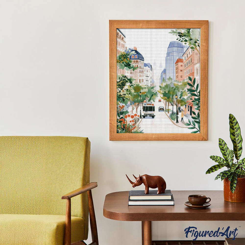 Diamond Painting - Watercolor City Boulevard - Image 2