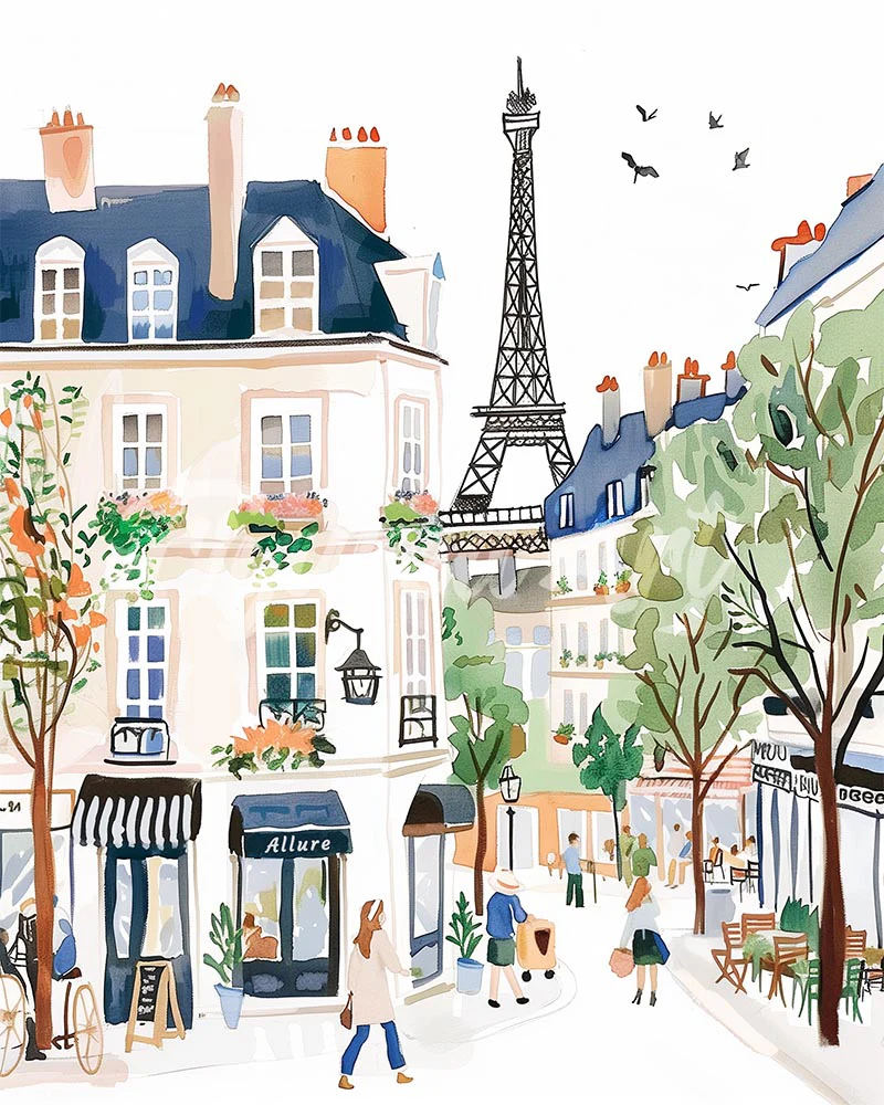 Diamond Painting - Watercolour Paris Street