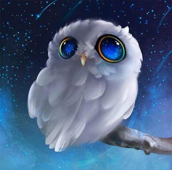 Diamond Painting - White Owl on a branch