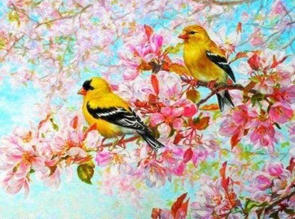 Diamond Painting - Yellow Birds