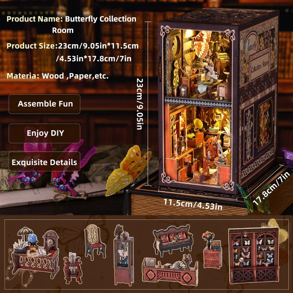 DIY Book Nook Kit - Butterfly Collection Room - Image 12