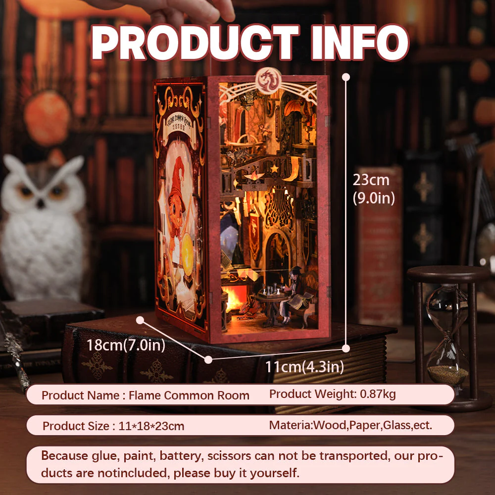 DIY Book Nook Kit - Flame Common Room - Image 7