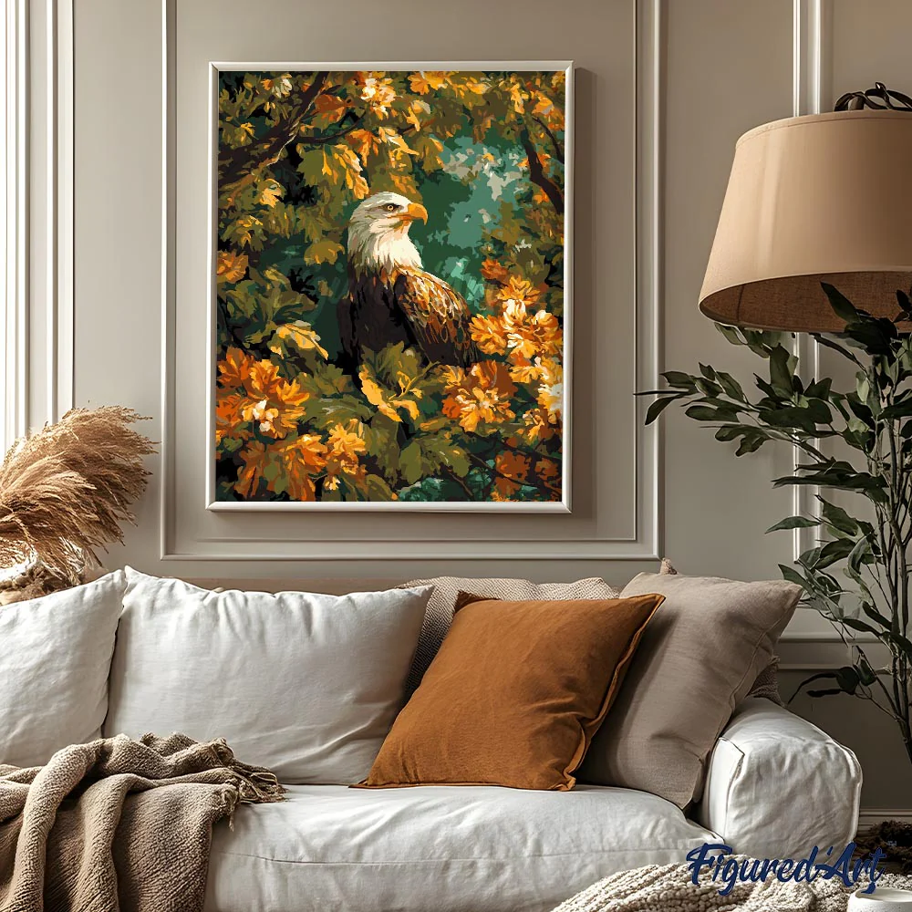 Eagle Among Golden Leaves - Image 3