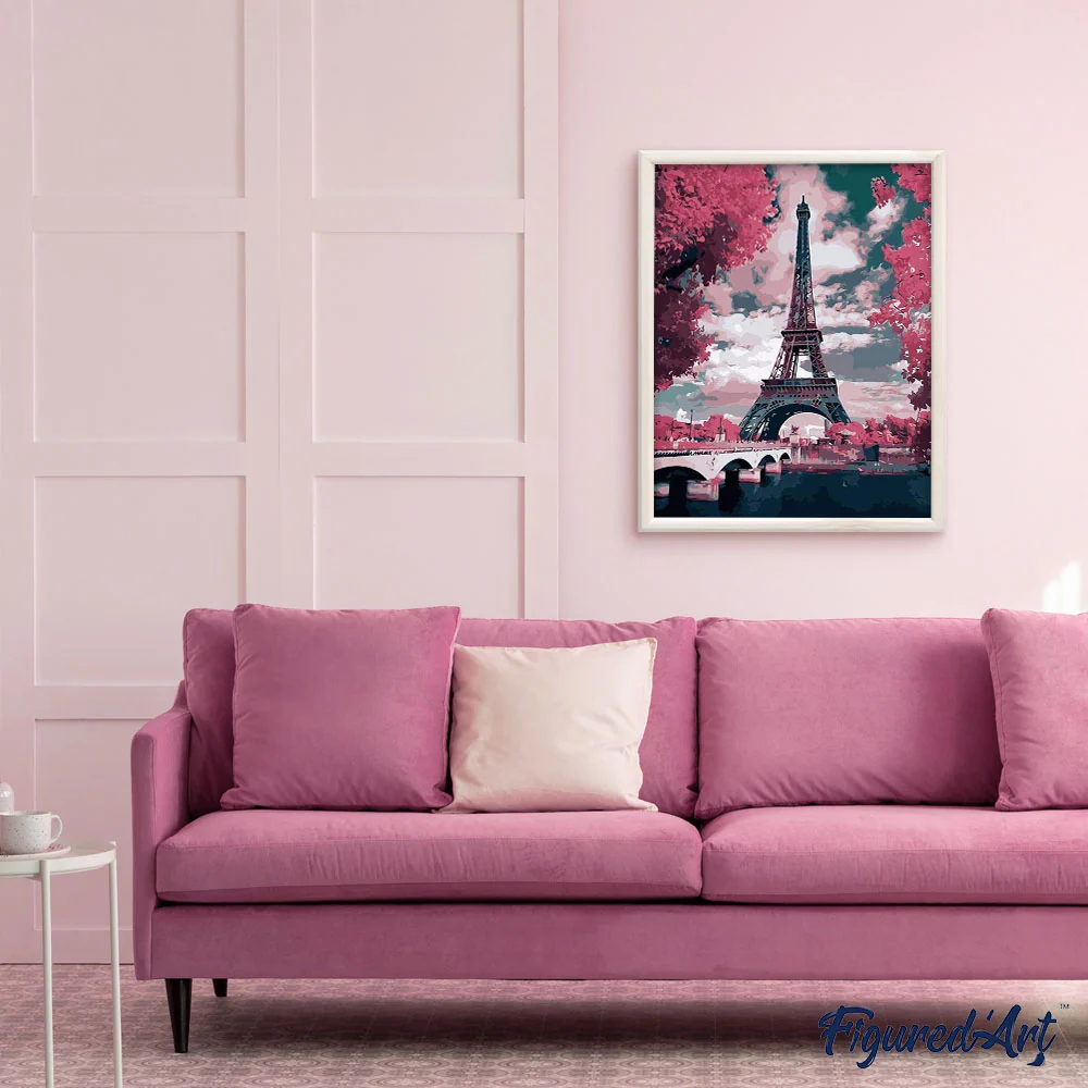 Eiffel Tower in Spring Pink Colors - Image 3