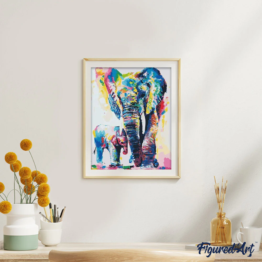 Elephants Watercolor - Image 3