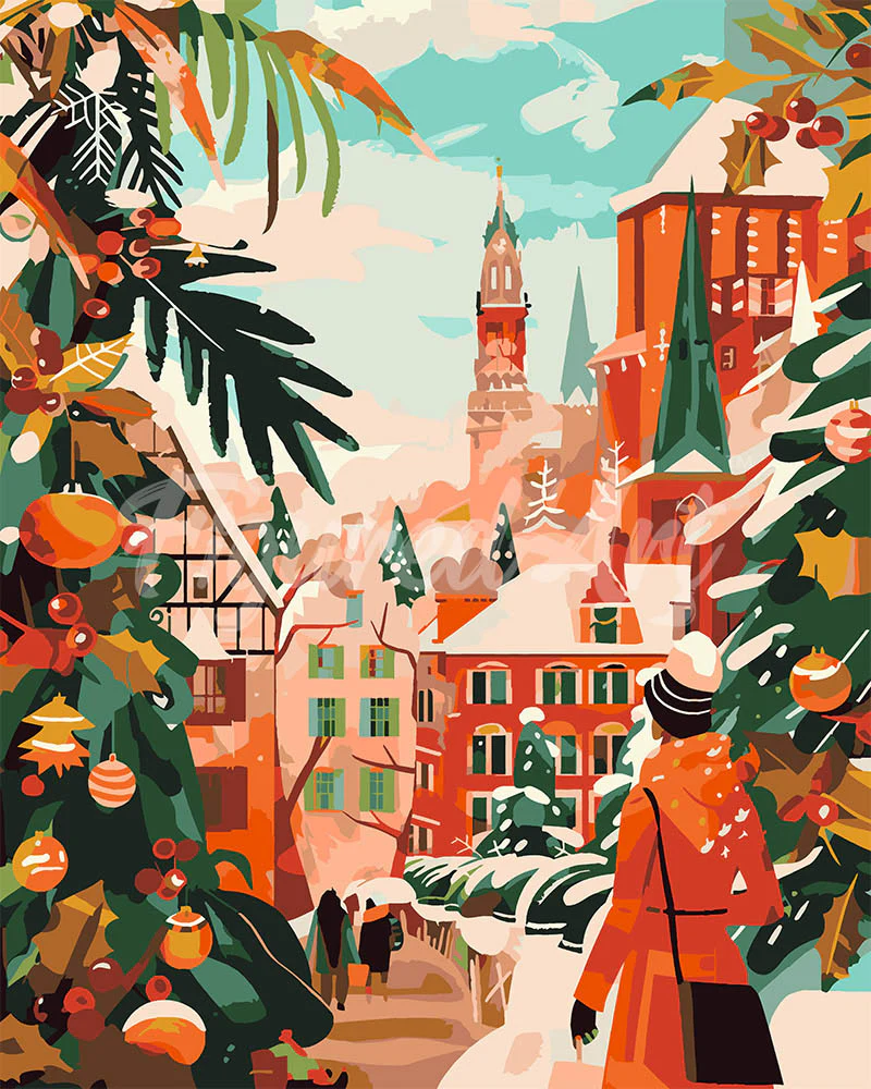 Holiday Market Scene