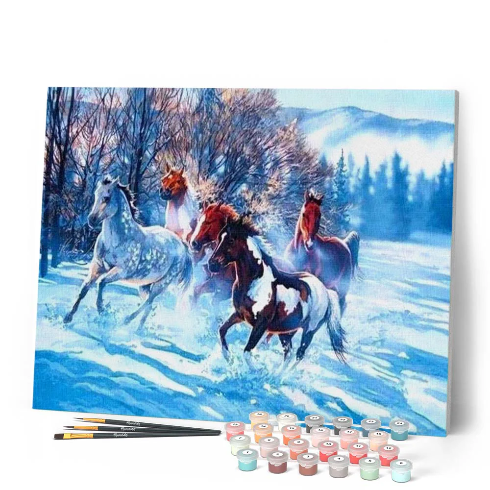 Horses in the Snow - Image 2