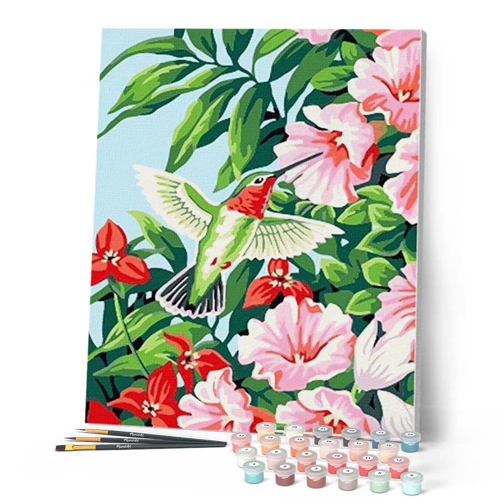 Hummingbird in the Flowers - Image 2