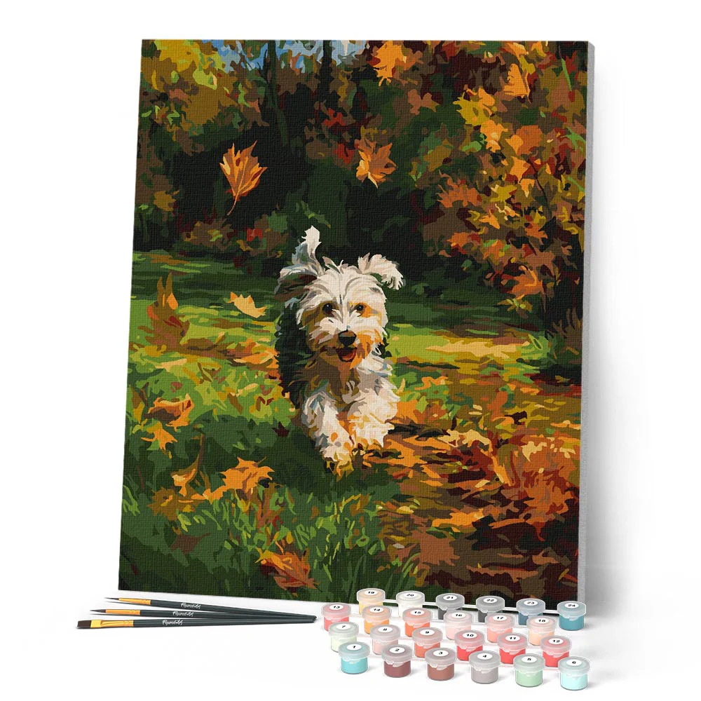Joyful Pup in Autumn - Image 2