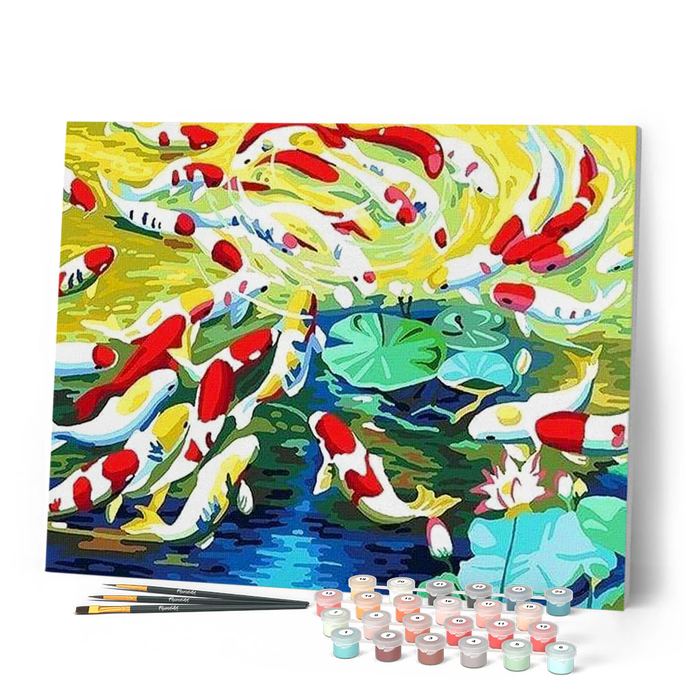 Koi carps and water lilies - Image 2