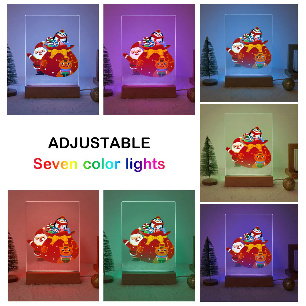 LED Light Display Base Wooden Paint by numbers 15x20cm Santa Claus 05 - Image 12