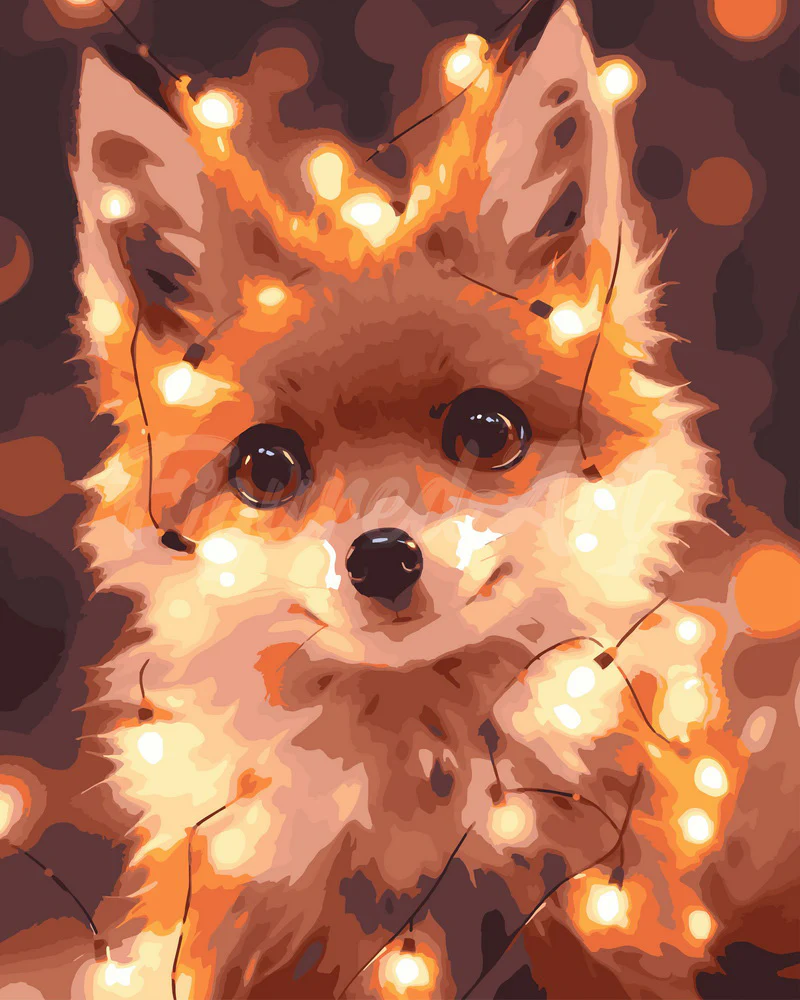Little Fox with light bulbs