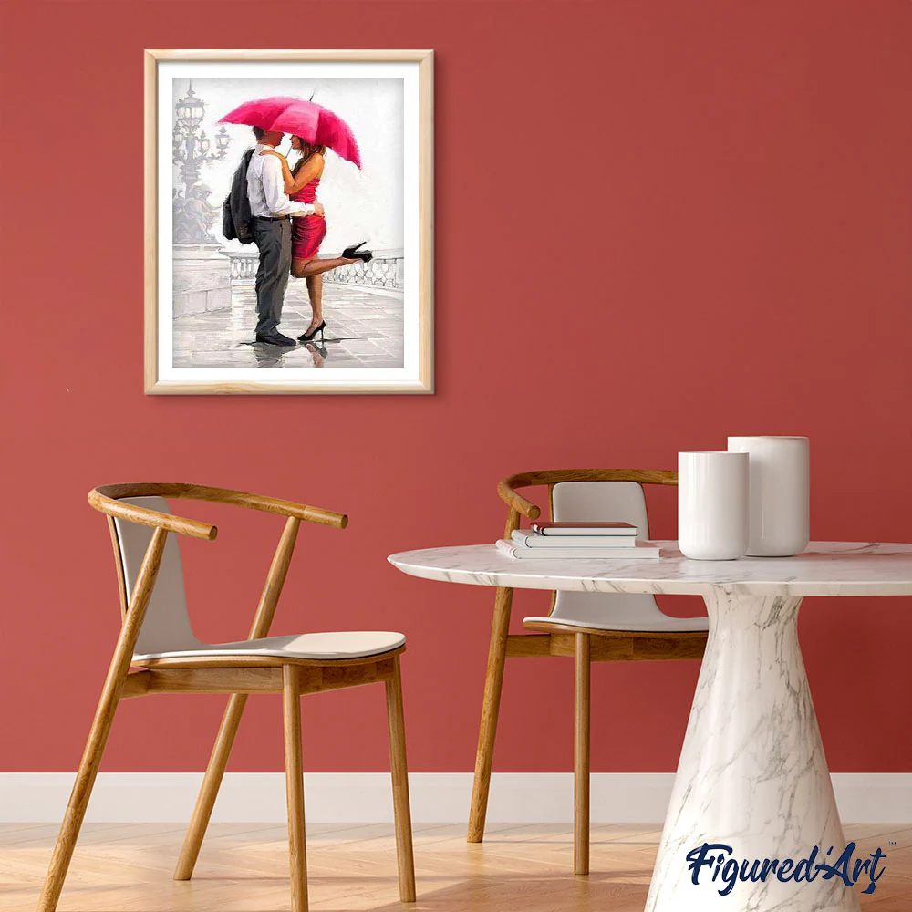 Man and woman with red umbrella - Image 3