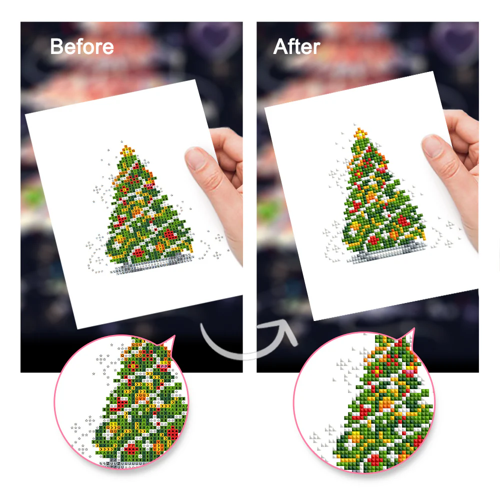 Mini Diamond Painting 15x20cm (2 pieces) - Easter Eggs and Christmas Trees - Image 3