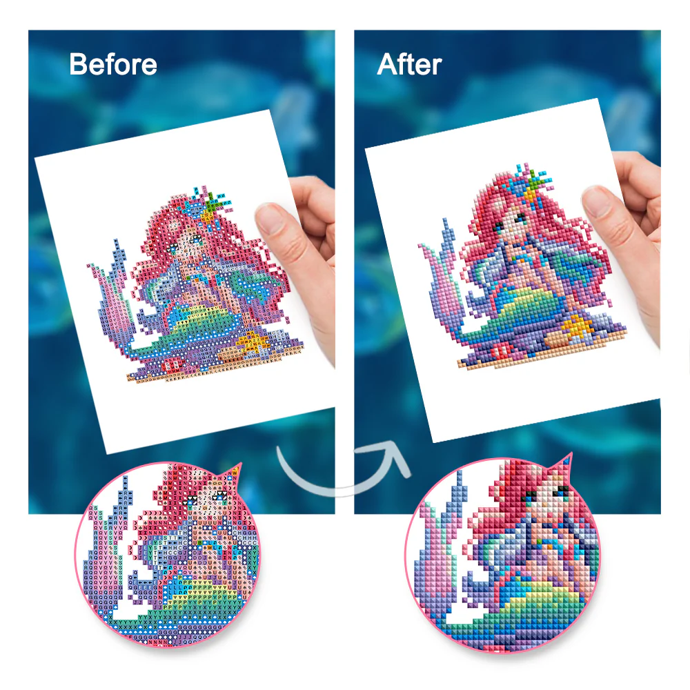 Mini Diamond Painting 15x20cm (2 pieces) - Mermaid's Fantasy Art - Image 3