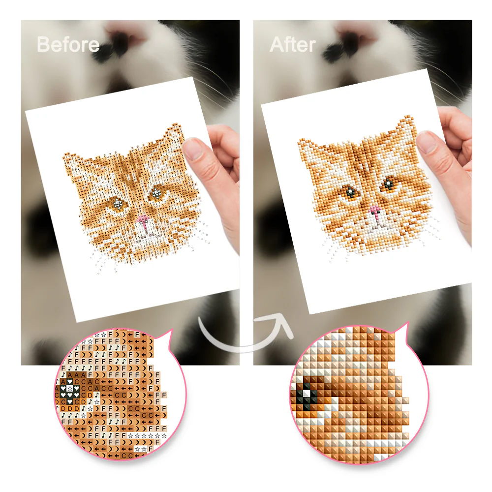 Mini Diamond Painting 15x20cm (4 pieces) - Feline Friends - Image 7