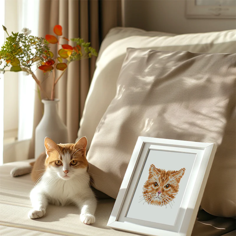 Mini Diamond Painting 15x20cm (4 pieces) - Feline Friends - Image 9