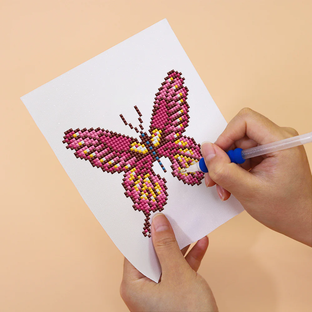 Mini Diamond Painting 15x20cm (4 pieces) - Vibrant Wings: A Butterfly Quartet - Image 5