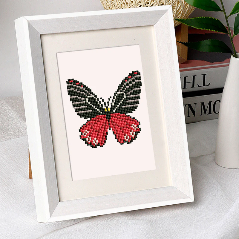 Mini Diamond Painting 15x20cm (4 pieces) - Vibrant Wings: A Butterfly Quartet - Image 9