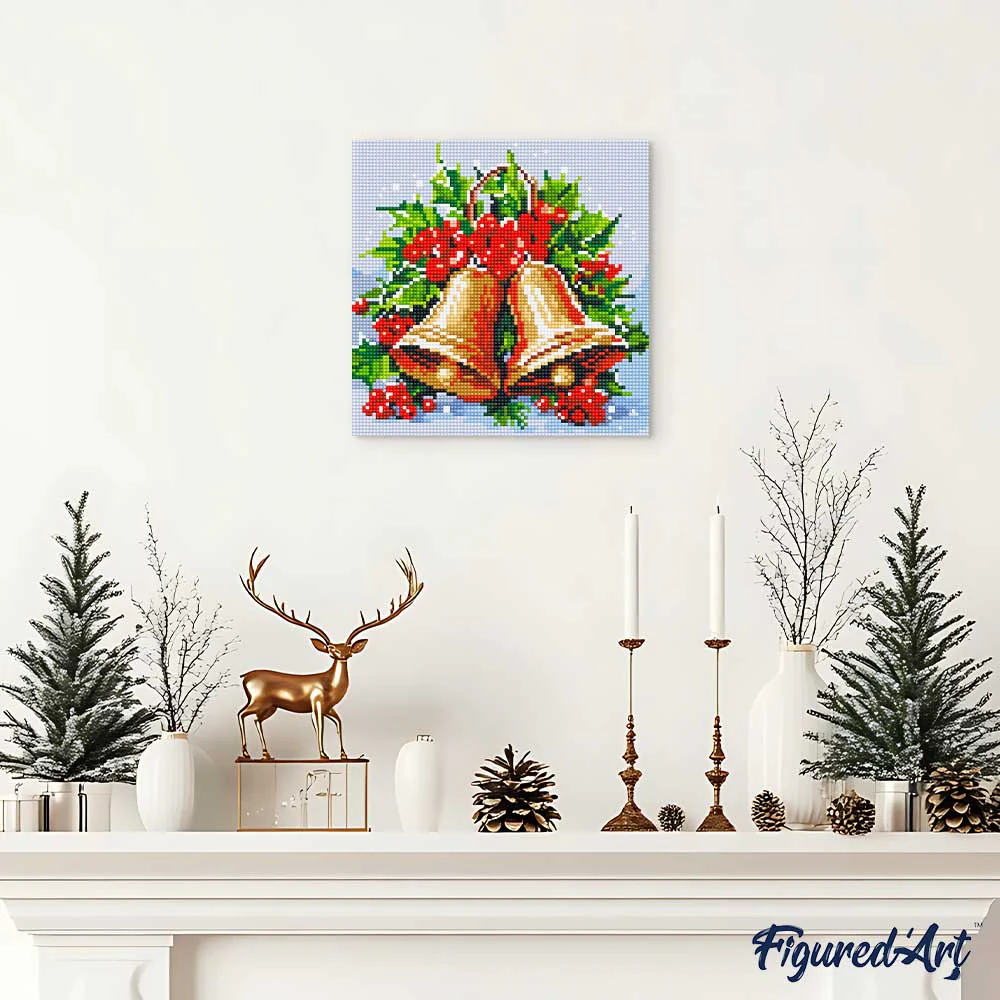 Mini Diamond Painting 25x25cm - Christmas Bells - Image 3