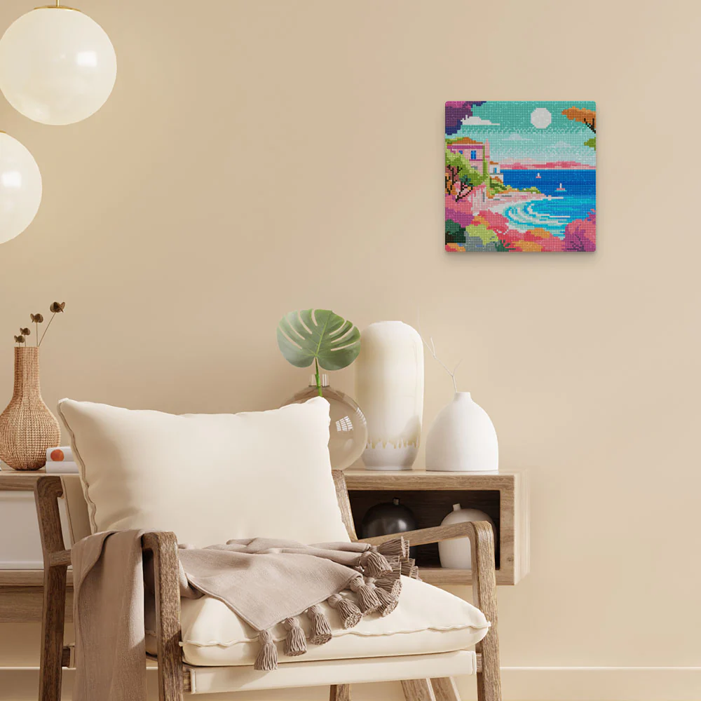 Mini Diamond Painting 25x25cm - Colourful French Riviera - Image 3