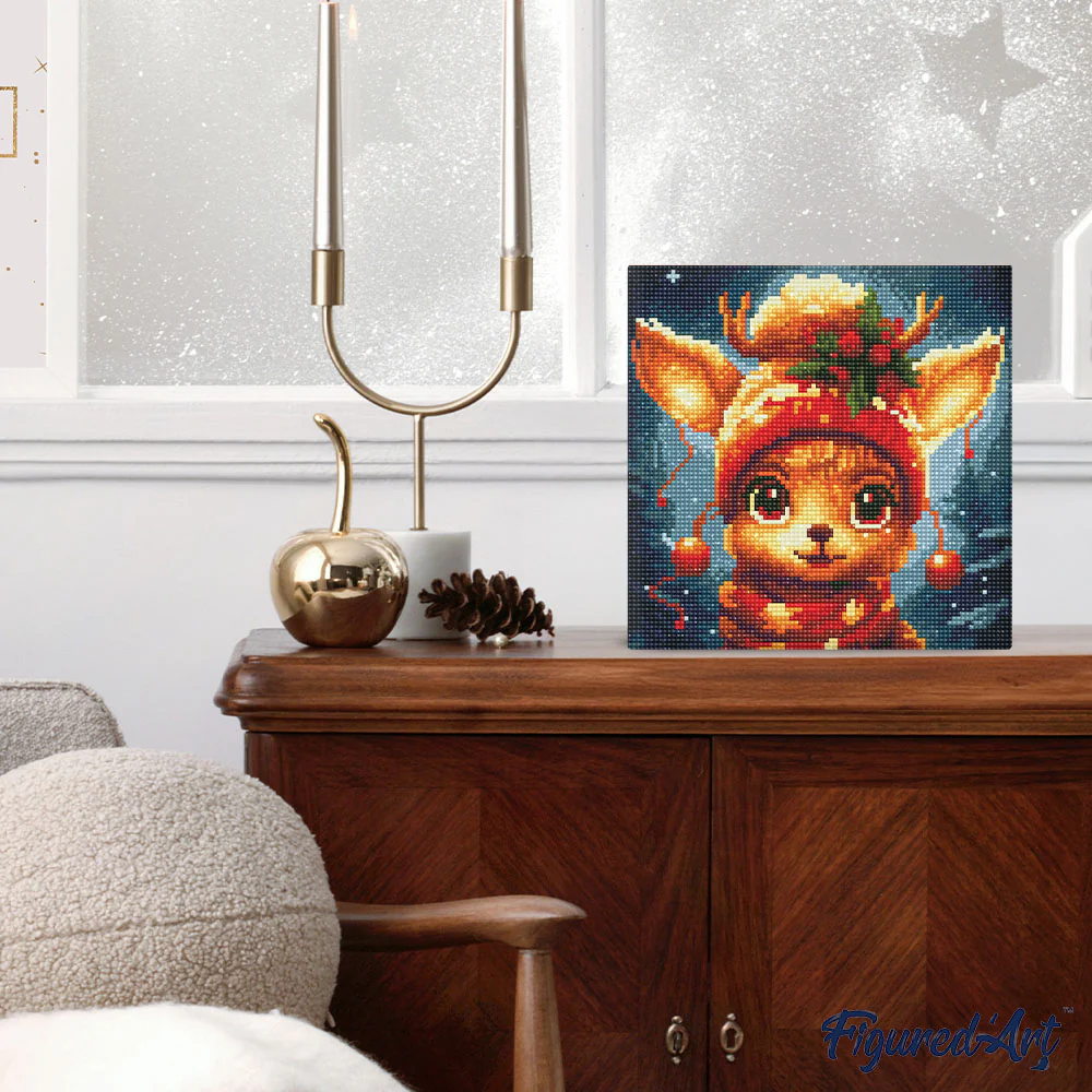 Mini Diamond Painting 25x25cm - Cute Fantasy Reindeer - Image 3