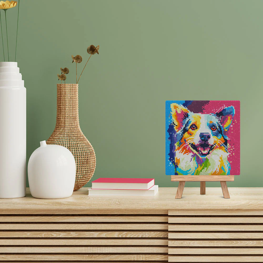 Mini Diamond Painting 25x25cm - Dog Abstract Pop Art - Image 3