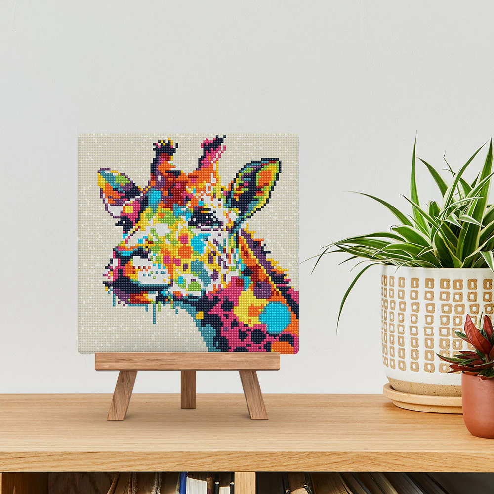 Mini Diamond Painting 25x25cm - Giraffe Abstract Pop Art - Image 3
