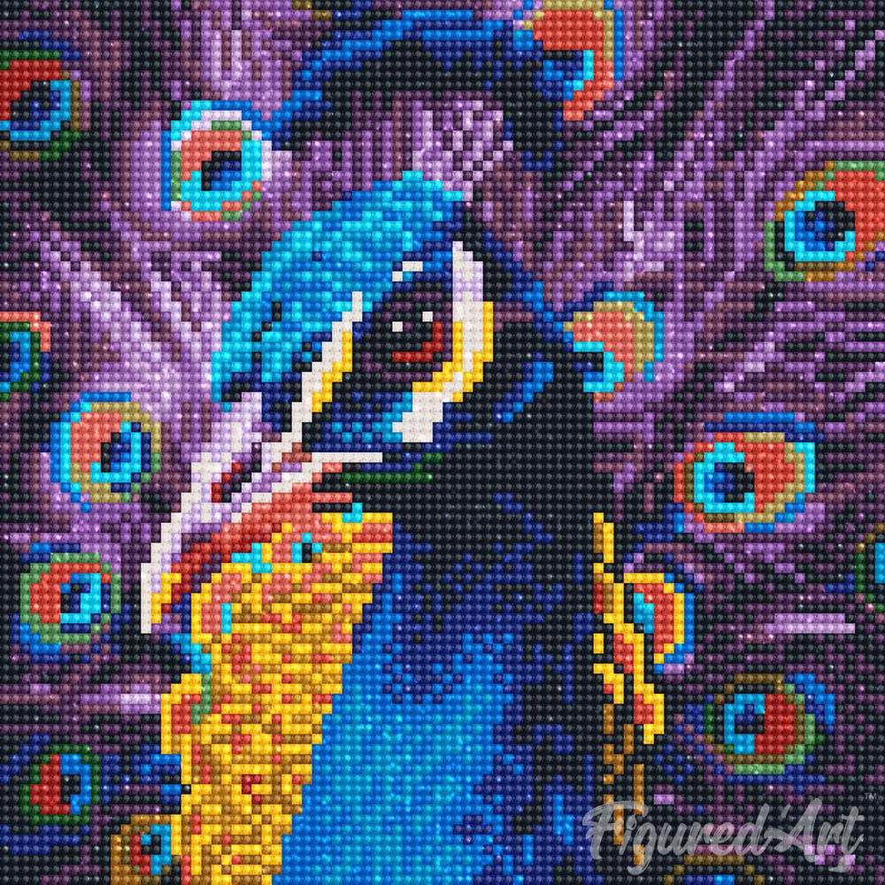 Mini Diamond Painting 25x25cm - Graceful Peacock - Image 2