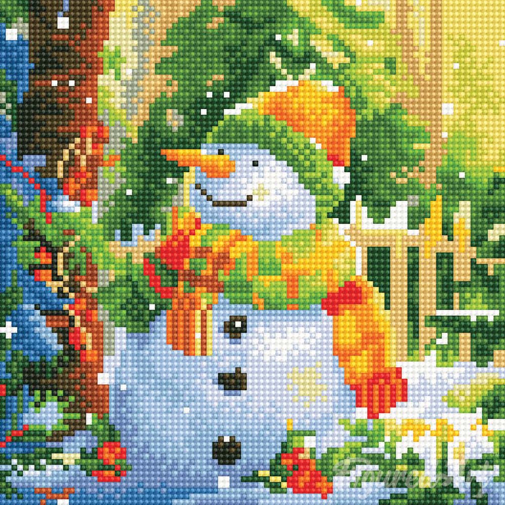 Mini Diamond Painting 25x25cm - Joyful Snowman - Image 2