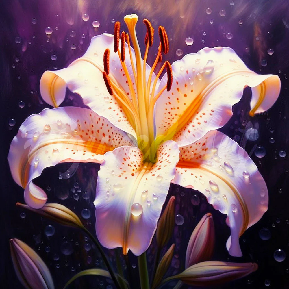 Mini Diamond Painting 25x25cm - Lily Bloom