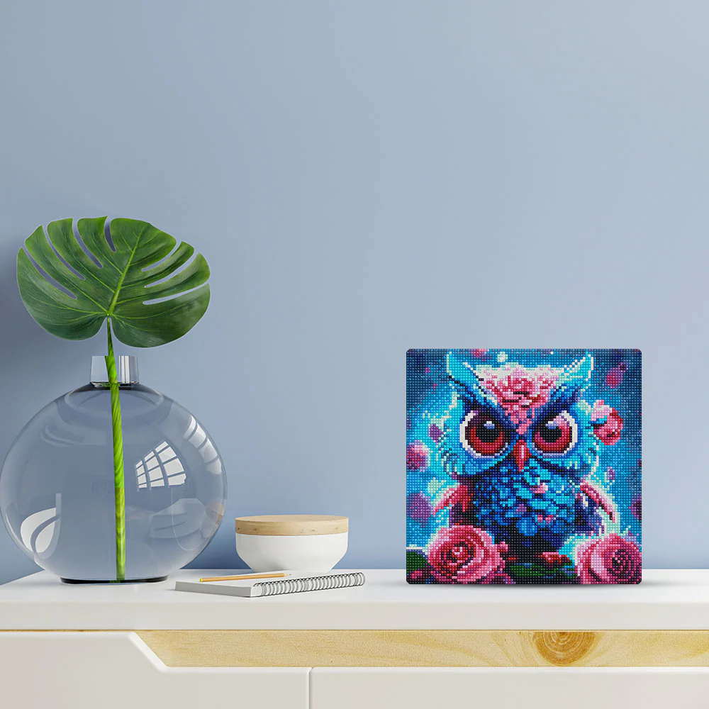 Mini Diamond Painting 25x25cm - Little Blue Owl - Image 3