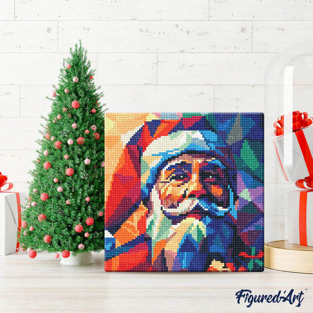 Mini Diamond Painting 25x25cm - Polygon Santa - Image 3