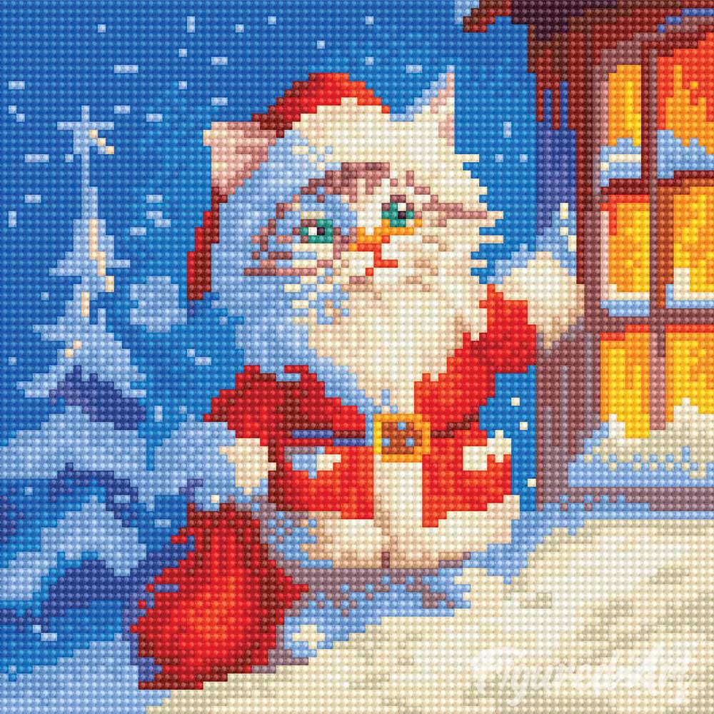 Mini Diamond Painting 25x25cm - Santa Kitty - Image 2