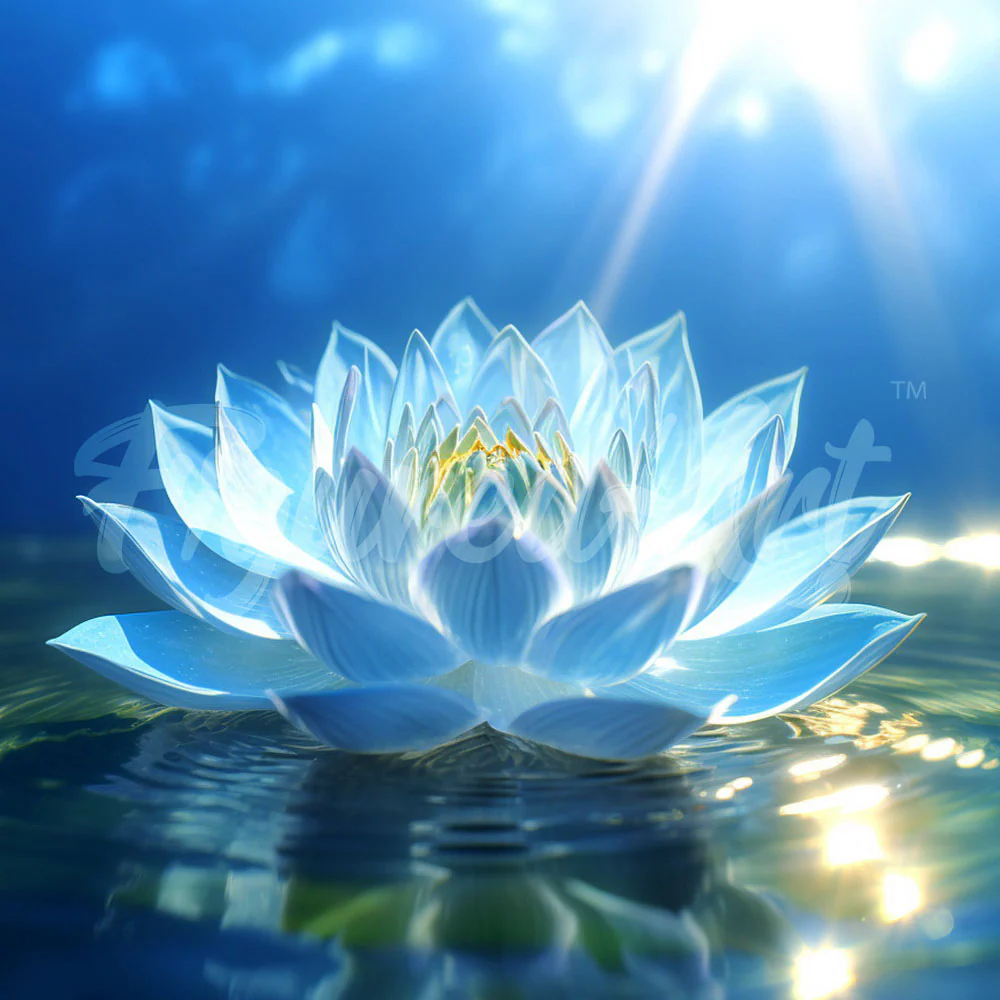 Mini Diamond Painting 25x25cm - Shiny White Lotus