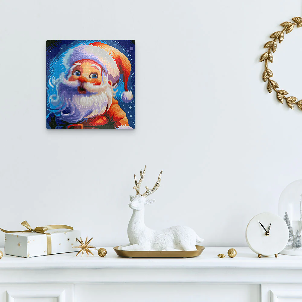 Mini Diamond Painting 25x25cm - Smiling Santa - Image 3