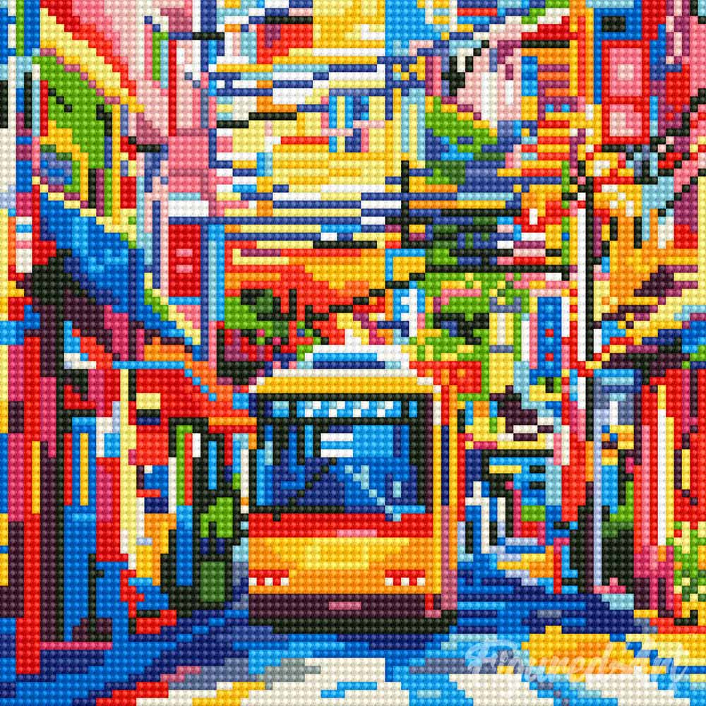Mini Diamond Painting 25x25cm - Tokyo City Bus - Image 2