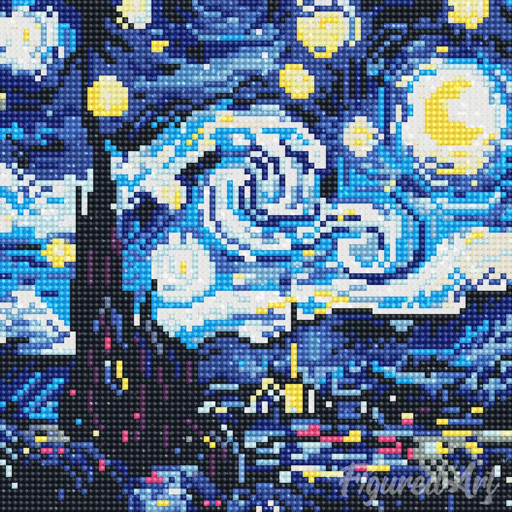 Mini Diamond Painting 25x25cm - Vibrant Starry Night - Image 2