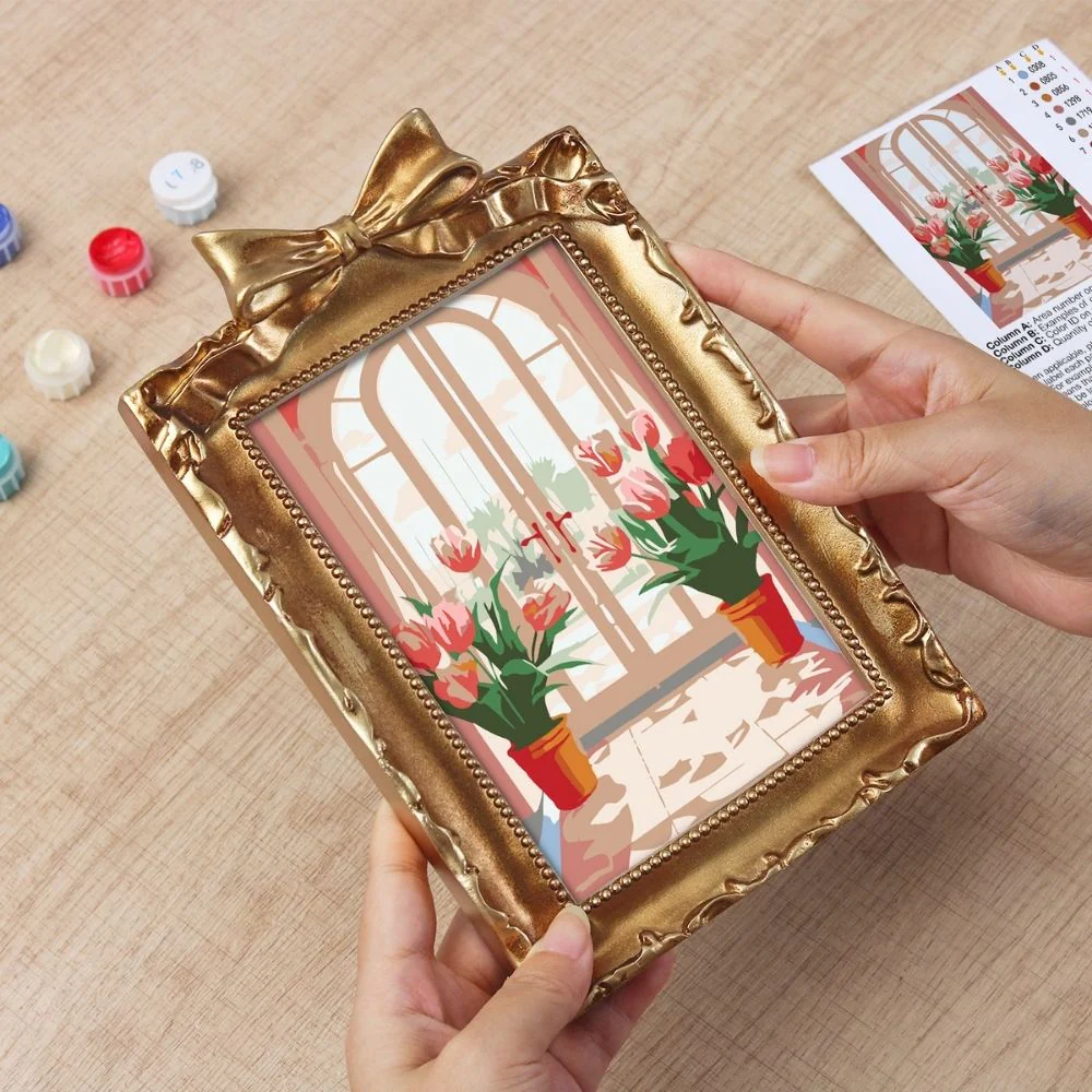 Mini Paint by number with frame - Blooming Window - Image 7