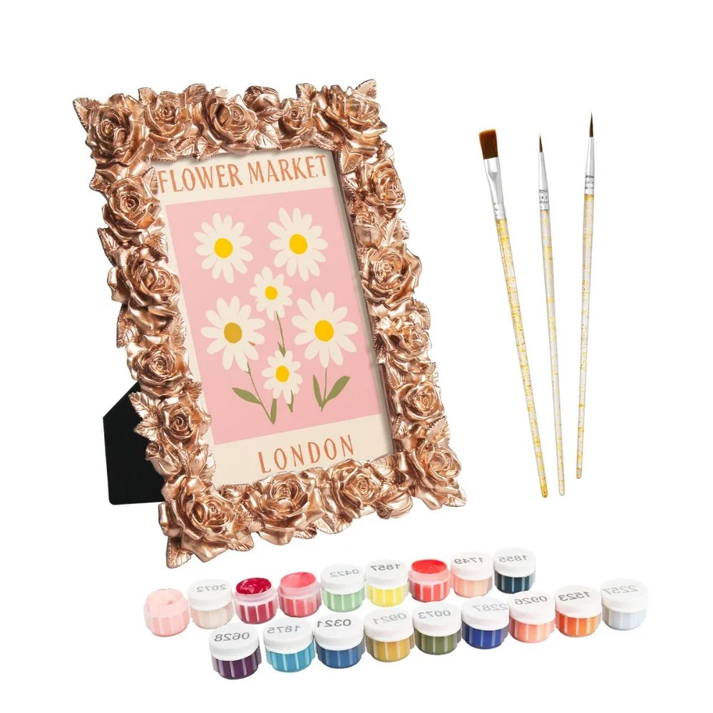 Mini Paint by number with frame - Flower market - London