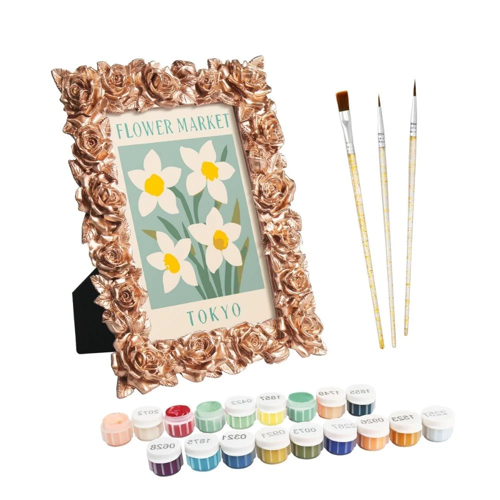 Mini Paint by number with frame - Flower market - Tokyo