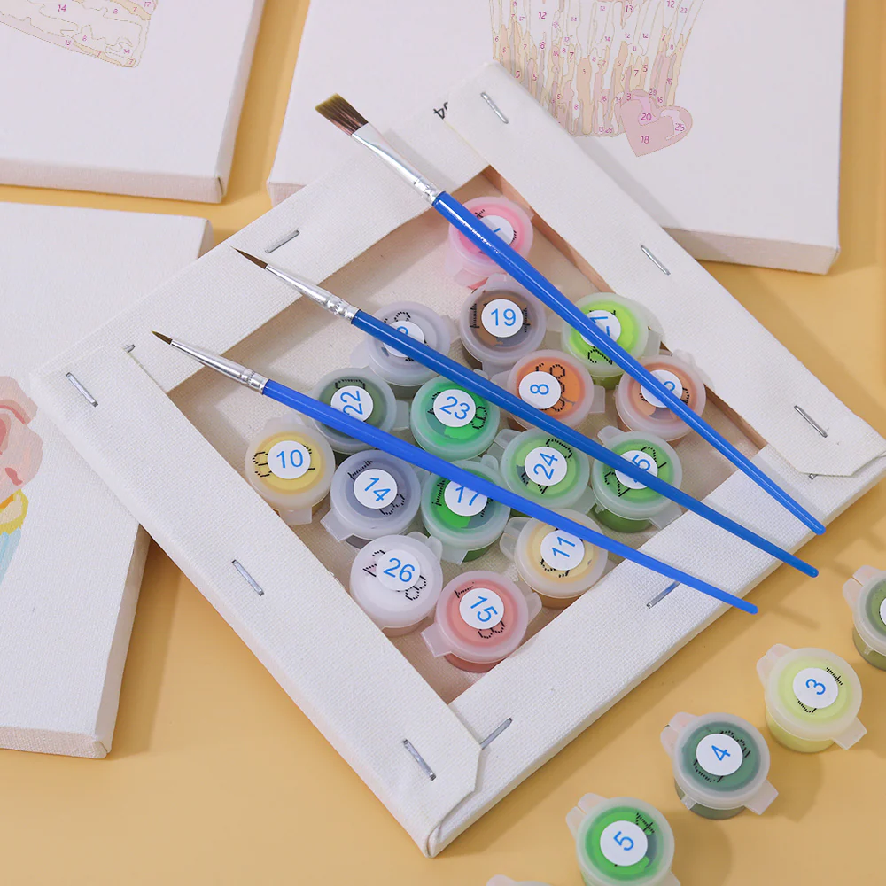 Mini Paint by numbers 15x15cm (6 pieces) - Sweet Desserts Series 2 - Image 4