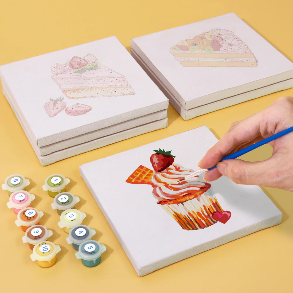Mini Paint by numbers 15x15cm (6 pieces) - Sweet Desserts Series 2 - Image 5